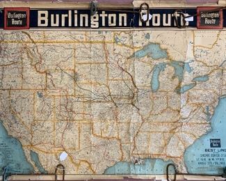 1896 Burlington Railroad Route Map