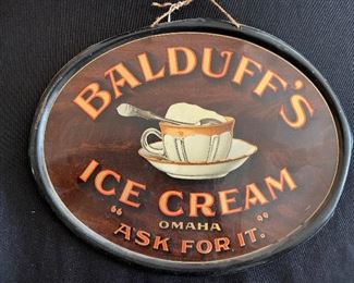 1800's Balduff's Ice Cream OMAHA Metal Sign
