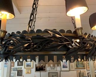 Large Wrought Iron Metal Chandelier (Purchased from Drew's Antiques in Omaha)