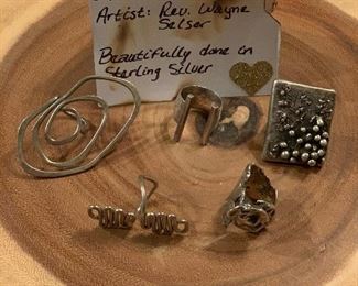 One Of A Kind Sterling Silver Rings by Wayne Selsor