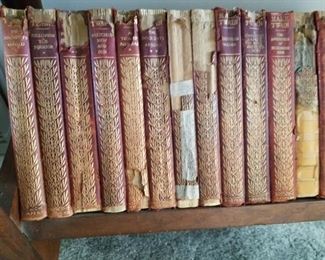 One set of many antique books