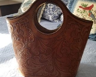 Tooled leather purse