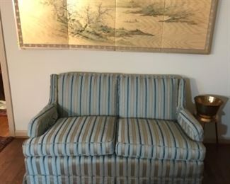 Striped loveseat 