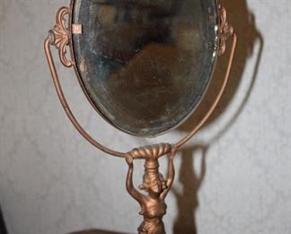 Deco copper table mirror