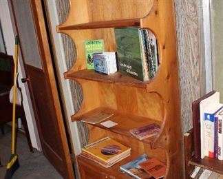 nice pine bookcase over cabinet