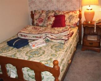 double bed,  maple headboard and footboard