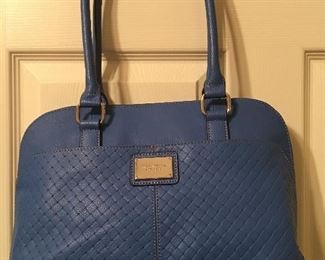 Beautiful Blue Tignanello Leather Hand Bag