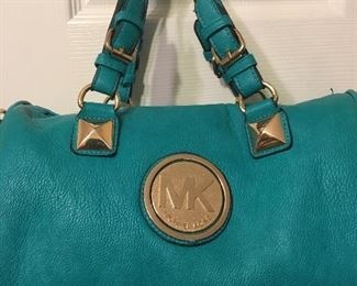 Turquoise Michael Kors Leather Hand Bag