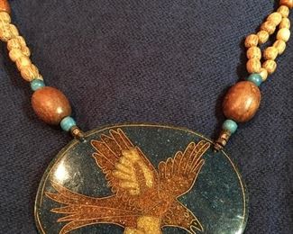 Unique Retro Wooden Eagle Necklace - Super Cool!!!
