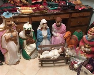 Vintage Blow Mold Nativity Set 
    8 Piece Set 