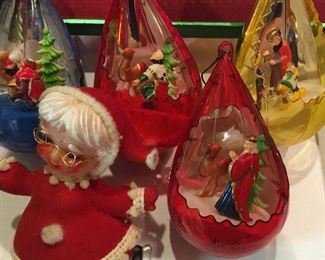 Several Sweet Vintage Christmas Ornaments