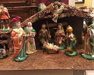 Stunning Hand Painted Vintage Nativity Set from Japan