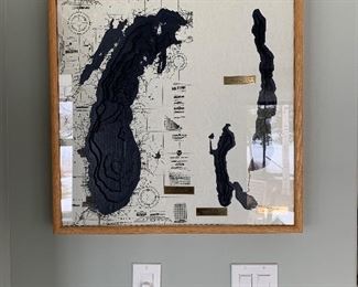 Elk Lake Depth  - Framed hanging art