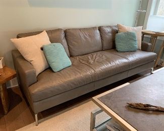 Modern Leather Sofa with Chrome legs 