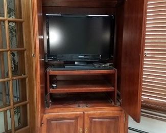 TV armoire NOW $150! (was $300.) Flat screen TV Magnavox NOW $45 (was $60)