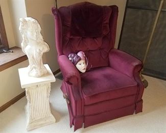 Recliner $10. Pedestal $15, bust $15. NOW all are 25% off listed prices