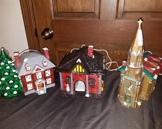 Vintage Yuletide Christmas village buildings $10 each. NOW all are 25% off listed prices