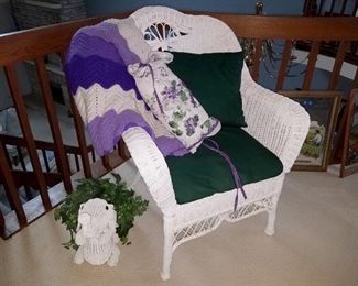 Wicker chair $45 wicker elephant $8 wicker trash can $2. NOW all are 25% off listed prices