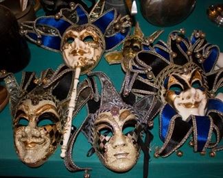 Ornate Replica Masquerade Masks, Some w/Handles