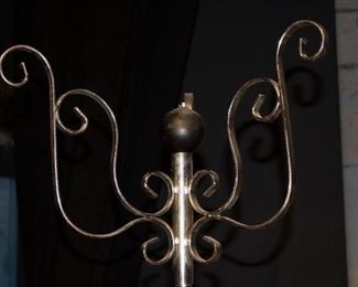 Mid-Century Coat or Hat Rack/Stand.  Very heavy and beautifully ornate.  Silver & Black.