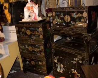 Ornate Oriental, Chinese Cabinets - Several Sets