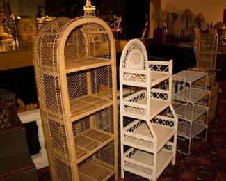 Wicker Pieces, Shelves, Etc.
