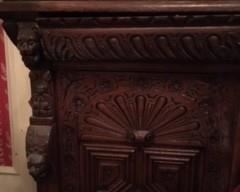 Portion of the large, ornate China Cabinet shown for detail.