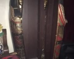 Sarcophagus Interior includes shelves for storing smaller items, CDs, etc.  Heavy, Solid Pieces.