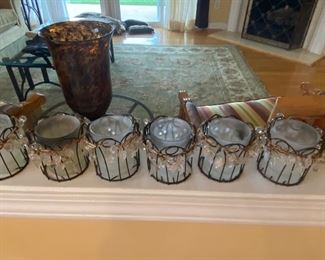 Set of metal candleholders