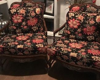Beautifully upholstered armchairs, excellent condition