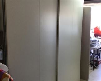 Double wardrobe storage extra closet, door roll left and right, easy one touch roll with optional drawer installation inside and adjustable inner clothing poles