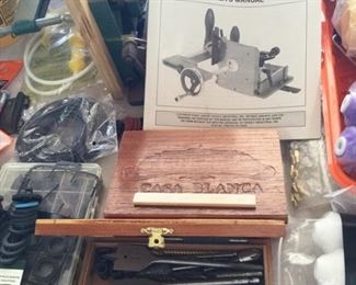 Grizzly tenoning jig, huge specialized drill bits,