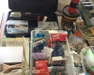 Box of paint brushes, dozens of new in package everything