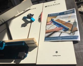 Top of table saw with Rockler guides