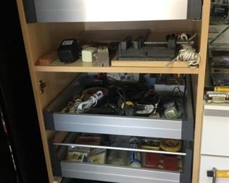 Drawers full easy pull out to reveal what we have no room to put out!,,,