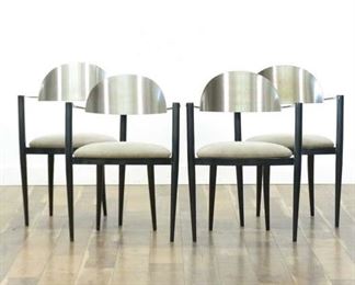 Set 4 Elite Manufacturing Modernist Metal Dining Chairs