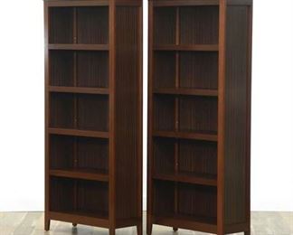 Pair Contemporary California Craftsman Style Bookcases