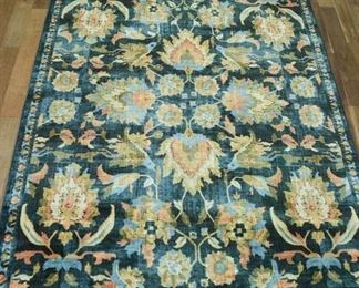 10'X8' Large Teal & Floral Area Rug