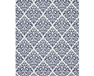 5'X7' Rosdorf Park Florissant White/Blue Area Rug