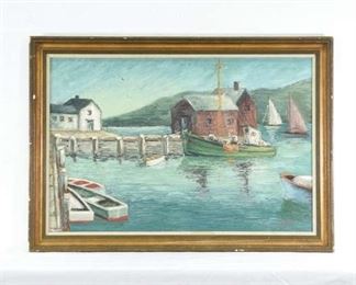 Signed Tugboat At The Dock