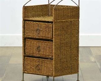 Coastal Motif Natural Woven Nightstand