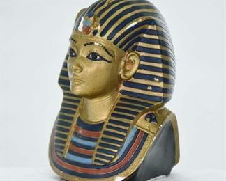 Vintage Chalkware Tut Revival Egyptian Bust