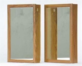 Pair Minimalist Natural Grain Medicine Cabinets