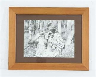 Edward S Curtis 'Assinihoin Mother & Child' Famed Print