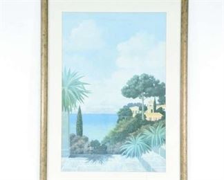 Tuscan Framed Printed W/ Small Crack In Glass