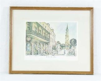 Pencil Signed Emerson Watercolor Framed Art