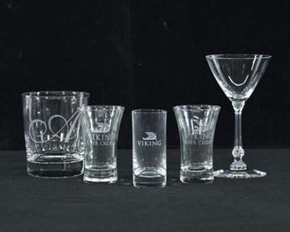Mixed Set Of 5 Souvenir Bar Glasses