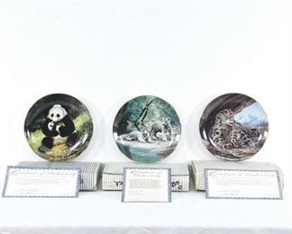 Set 3 Wj George Fine China Decorative Wildlife Plates