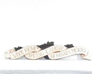 Vive Bene Tuscan Wine Motif Wall Hanging