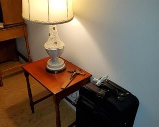 Large Lamp, End Table, Luggage